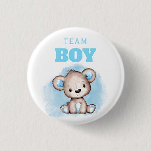 Badge Rond 2,50 Cm Team Boy Bear Gender Revela