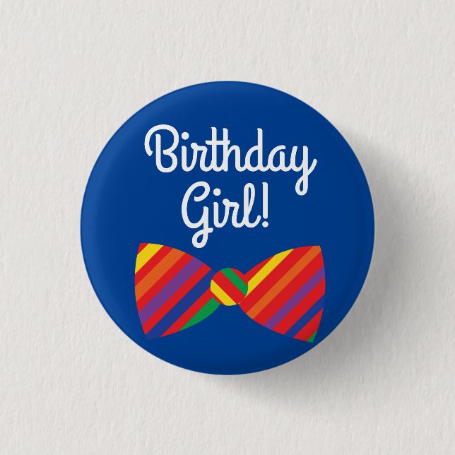 Badge Rond 2,50 Cm Teddy Bear Rainbow Cute 1ère fête anniversaire (Devant)