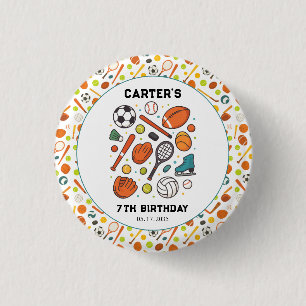 Badge Rond 2,50 Cm Temps de jeu de sport Anniversaire d'une vedette