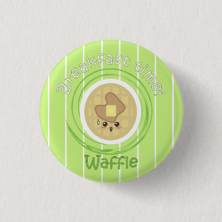 Badge Rond 2,50 Cm Temps de petit déjeuner - gaufre