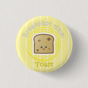 Badge Rond 2,50 Cm Temps de petit déjeuner - pain grillé