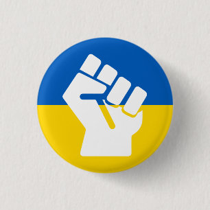 Badge Rond 2,50 Cm Tenez-Vous Avec L'Ukraine Bouton Liberté UA