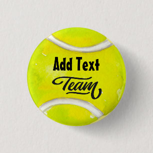 Badge Rond 2,50 Cm Tennis avec le nom de votre équipe sur Ball