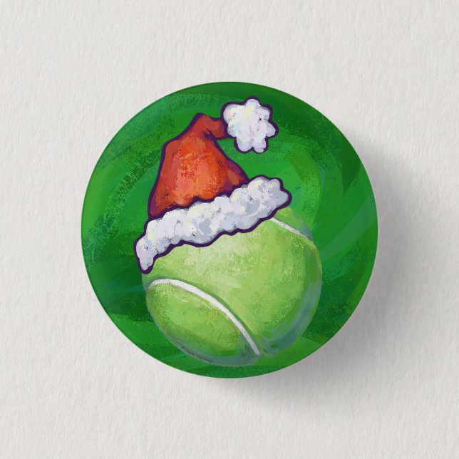 Badge Rond 2,50 Cm Tennis Ball Christmas Green (Devant)