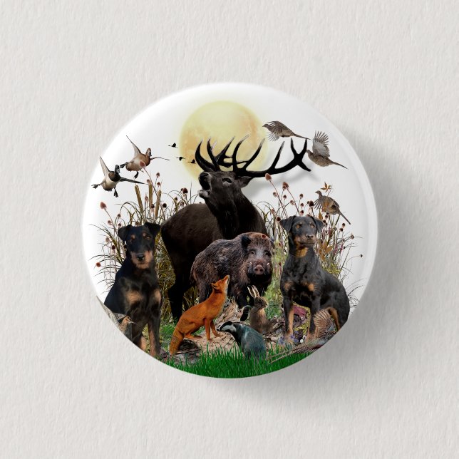 Badge Rond 2,50 Cm Terrier de chasse allemand (Jagdterrier)  (Devant)