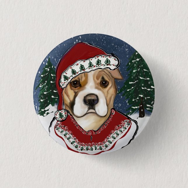 BADGE ROND 2,50 CM TERRIER STAFFORDSHIRE AMÉRICAIN          (Devant)