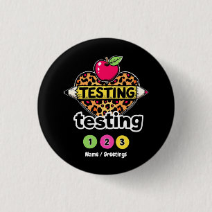 Badge Rond 2,50 Cm Test Test Testing 123 Guide to Success Test Day
