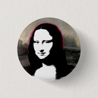 Badge Rond 2,50 Cm Tête de Mona Lisa