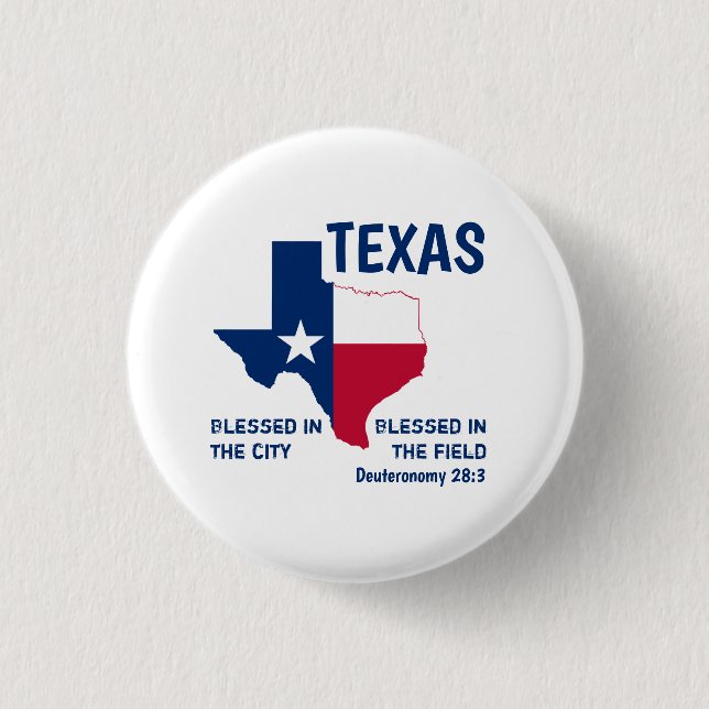 Badge Rond 2,50 Cm TEXAS Écriture chrétienne béni (Devant)