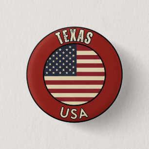 Badge Rond 2,50 Cm Texas États-Unis d'Amérique