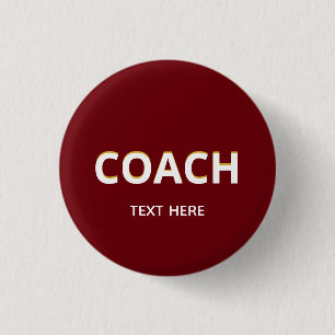 Badge Rond 2,50 Cm Texte de l'entraîneur sur le marron