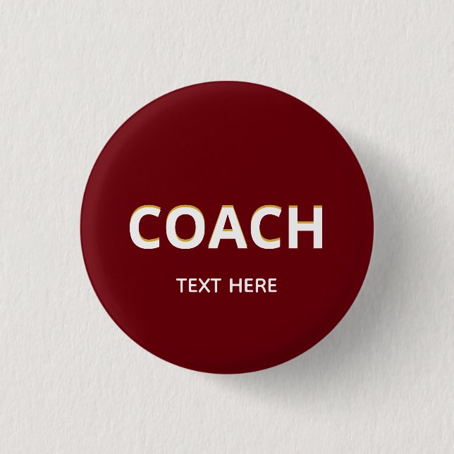 Badge Rond 2,50 Cm Texte de l'entraîneur sur le marron (Devant)