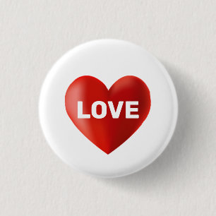 Badge Rond 2,50 Cm Texte et coeur d'amour moderne