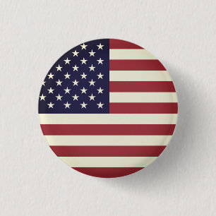 Badge Rond 2,50 Cm Texture vintage drapeau américain rouge et bleu