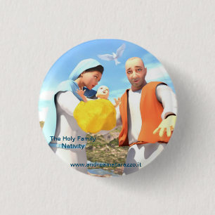 Badge Rond 2,50 Cm The Holy Family - Nativity