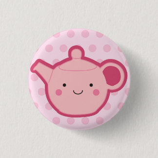 Badge Rond 2,50 Cm Théière rose