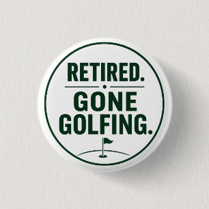 Badge Rond 2,50 Cm Thème Golf Retraite pour golfeur