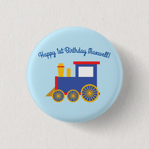 Badge Rond 2,50 Cm Thème mignon de fête d'anniversaire de Choo-Choo