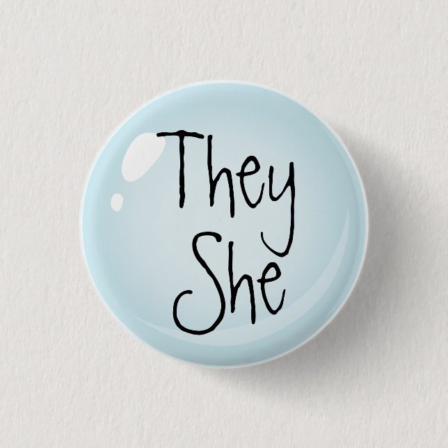 Badge Rond 2,50 Cm Théy Pronouns (Devant)