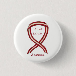 Badge Rond 2,50 Cm ThroCancer Sensibilisation Ruban Rayures de ruban 
