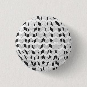 Badge Rond 2,50 Cm Tigre Cheveron noir et blanc