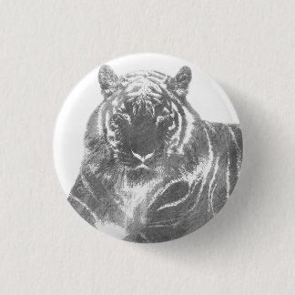 Badge Rond 2,50 Cm Tigre noir et blanc