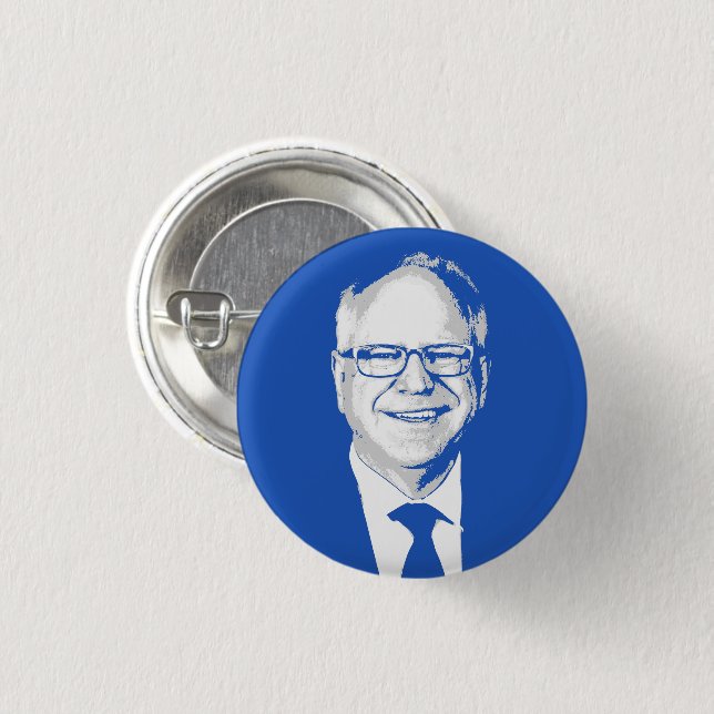 Badge Rond 2,50 Cm Tim Walz (Devant & derrière)