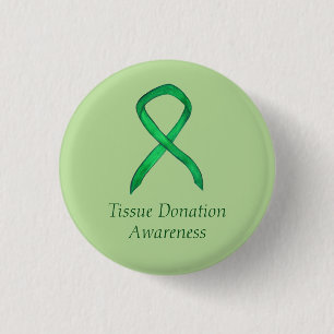 Badge Rond 2,50 Cm Tissue Donation Green Awareness Ribbon Custom Pins