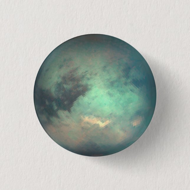 Badge Rond 2,50 Cm Titan de la lune de Saturne (Devant)