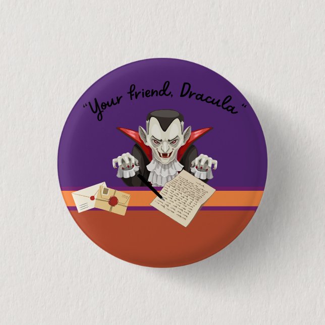 Badge Rond 2,50 Cm Ton Ami, Bouton Dracula (Devant)