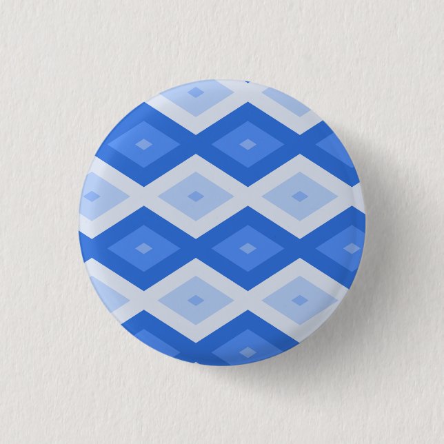 Badge Rond 2,50 Cm Tons de motif de diamant bleu (Devant)