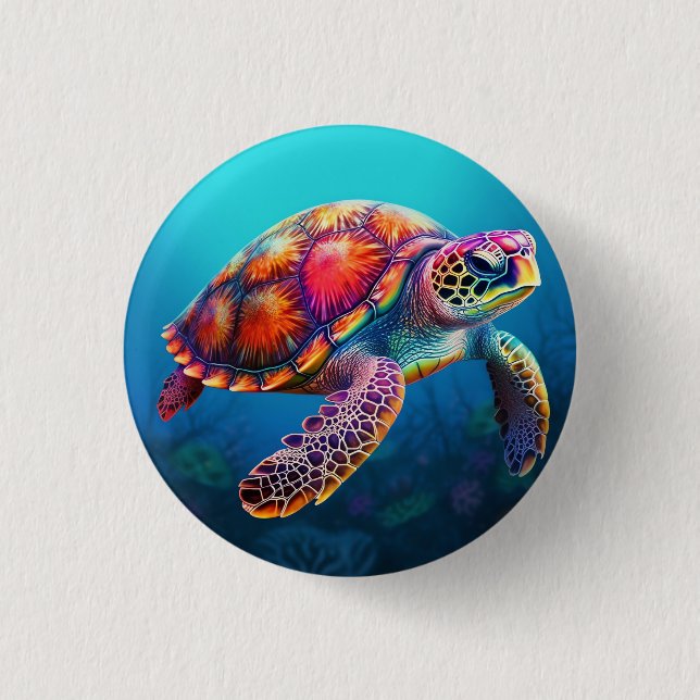Badge Rond 2,50 Cm Tortue aquarelle (Devant)