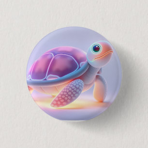 Badge Rond 2,50 Cm Tortue Violette