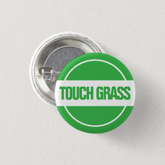 Badge Rond 2,50 Cm Toucher le bouton Grass