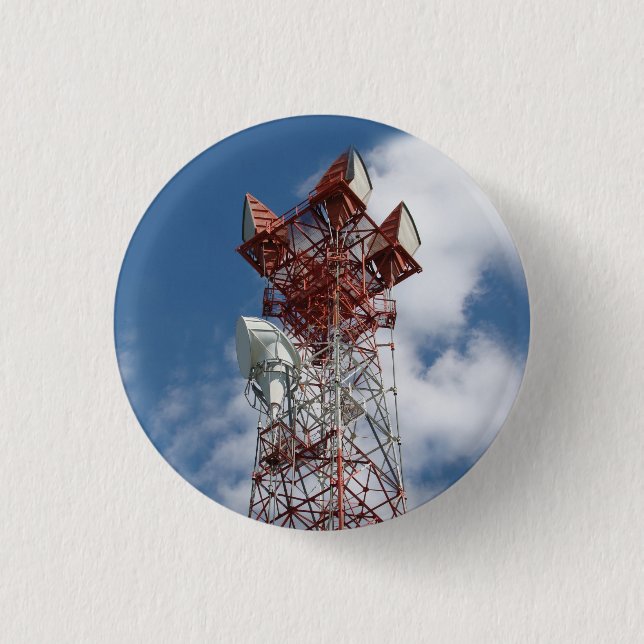 Badge Rond 2,50 Cm Tour de télécommunications micro-ondes (Devant)