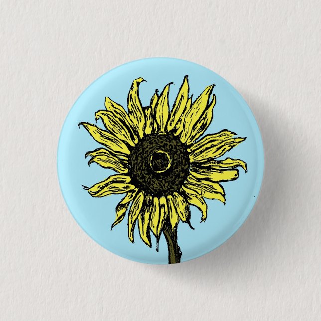 Badge Rond 2,50 Cm Tournesol - bouton (Devant)