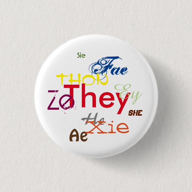 Badge Rond 2,50 Cm Tous les pronouns partout (Devant)