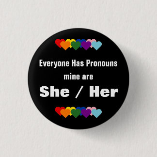 Badge Rond 2,50 Cm Tout le monde a le bouton Pronounouns