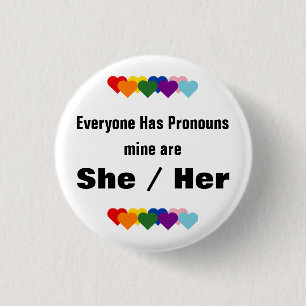 Badge Rond 2,50 Cm Tout le monde a le bouton Pronounouns