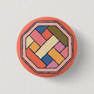 Badge Rond 2,50 Cm Traditional Korean Pattern Arts Button