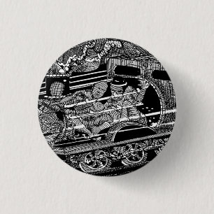 BADGE ROND 2,50 CM TRAIN DE VAPEUR