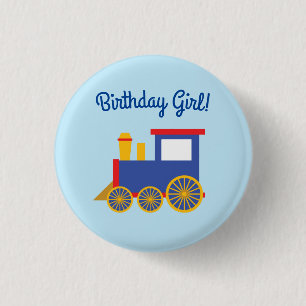 Badge Rond 2,50 Cm Train Kid's Birthday Party