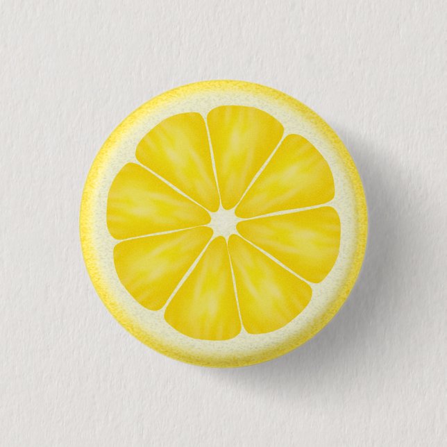 Badge Rond 2,50 Cm Tranche jaune d'agrumes de citron (Devant)