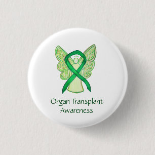 Badge Rond 2,50 Cm Transplantation d'organes Sensibilisation verte Ru