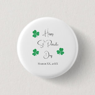 Badge Rond 2,50 Cm Trèfle élégant de la Saint-Patrick