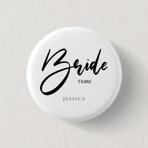 Badge Rond 2,50 Cm Tribu des mariées ou typographie noire de l'équi