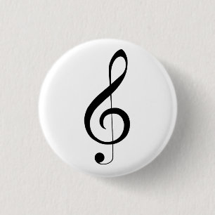 Badge Rond 2,50 Cm Triple Clef Musical Note,