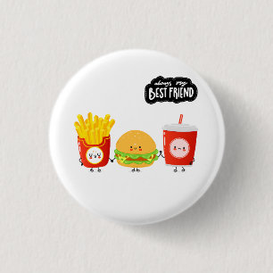 Badge Rond 2,50 Cm Trois meilleurs amis nourriture mignonne