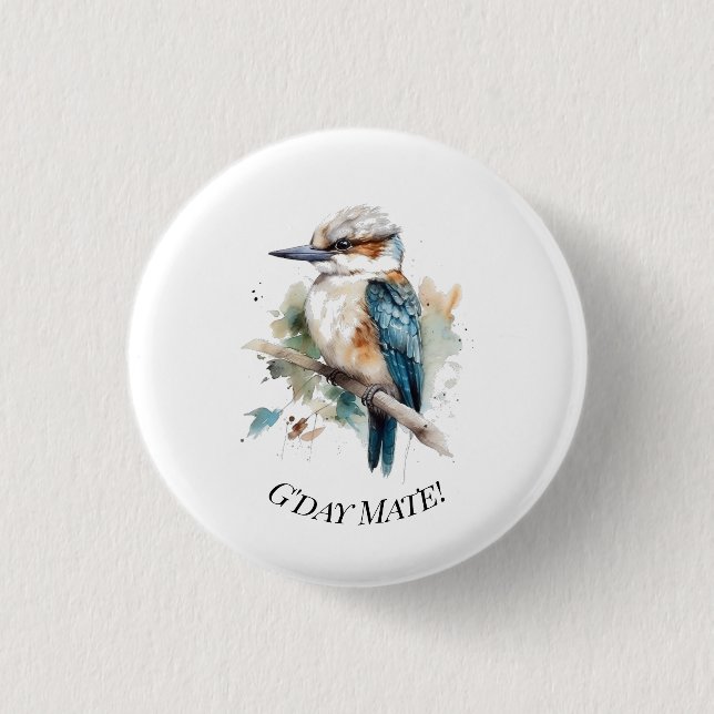 Badge Rond 2,50 Cm True Blue Kookaburra, custom (Devant)