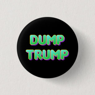 Badge Rond 2,50 Cm Trump de police verte rétro